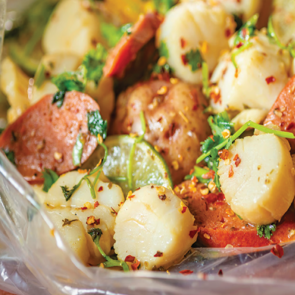 Mr. Crab Boil bag with scallops