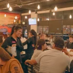 Server with a customer