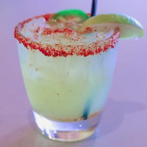 Jalapenos Margarita with a tajin rim