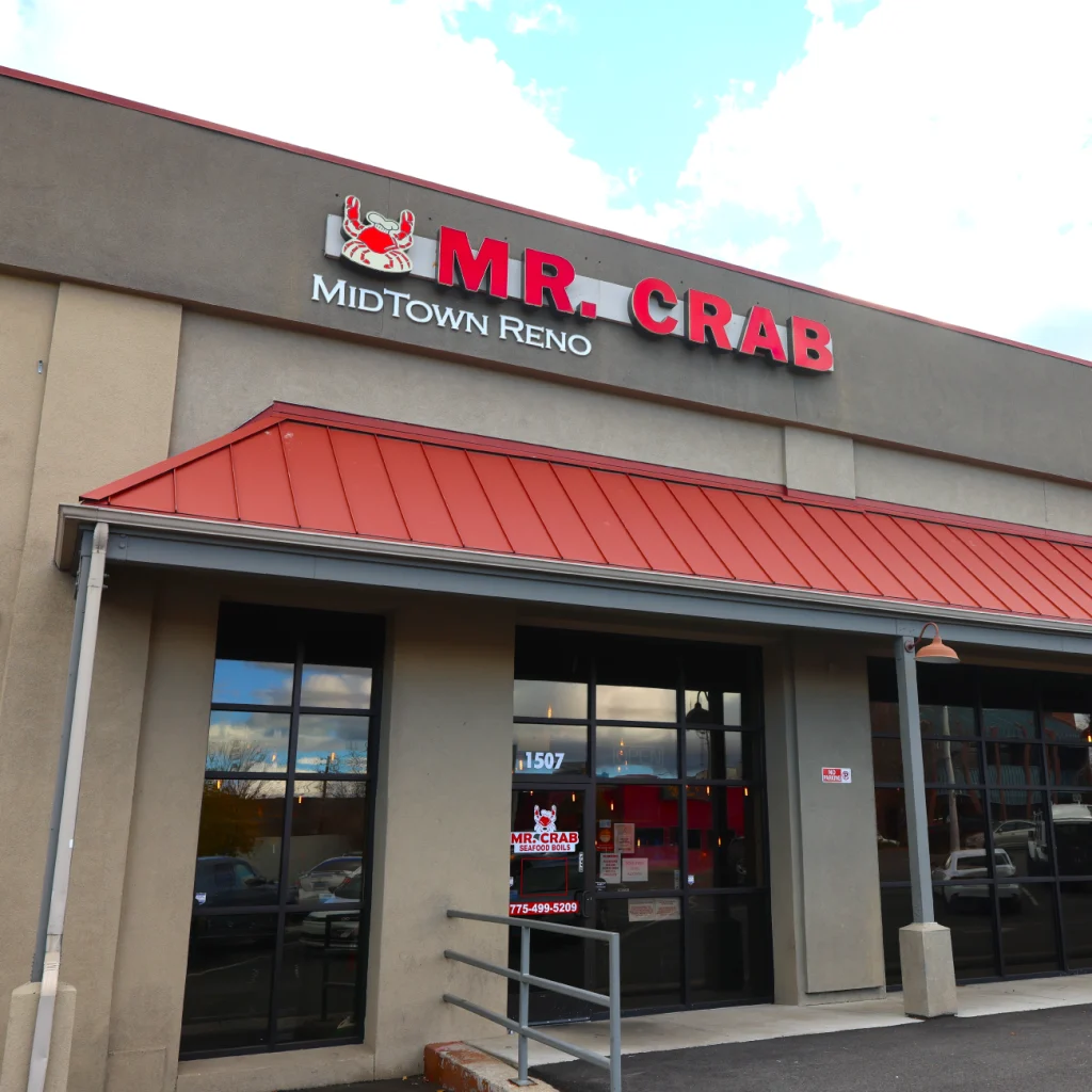 The outside of Mr Crab in Midtown Reno